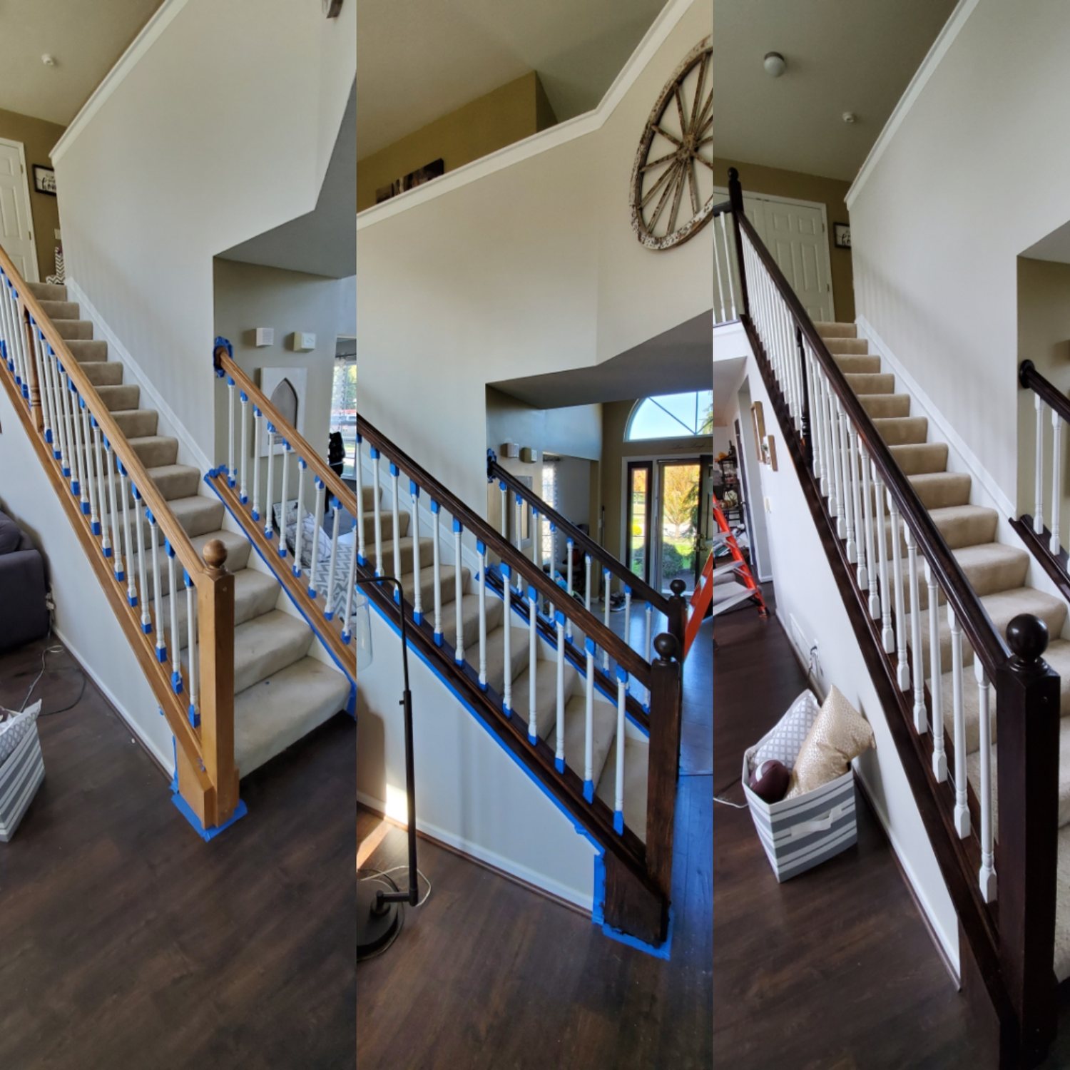 Refinished staircase with new railing