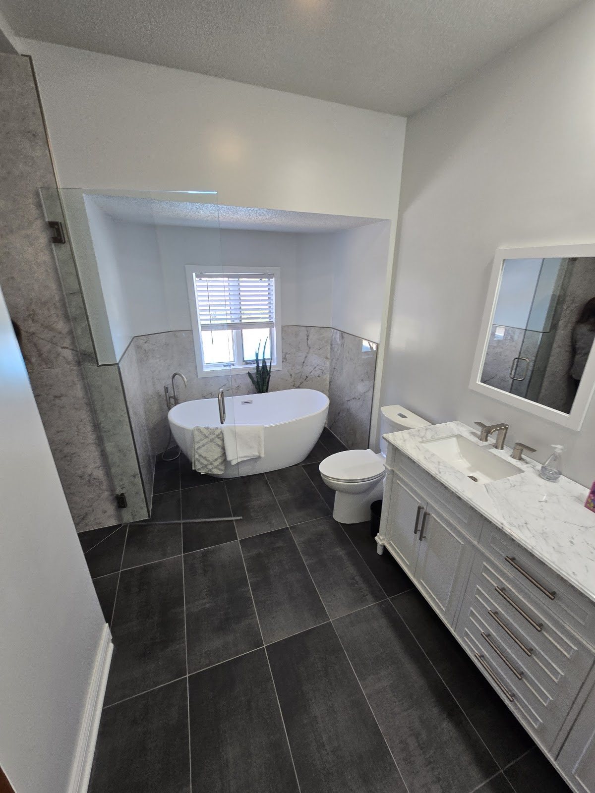 Bright remodeled bathroom