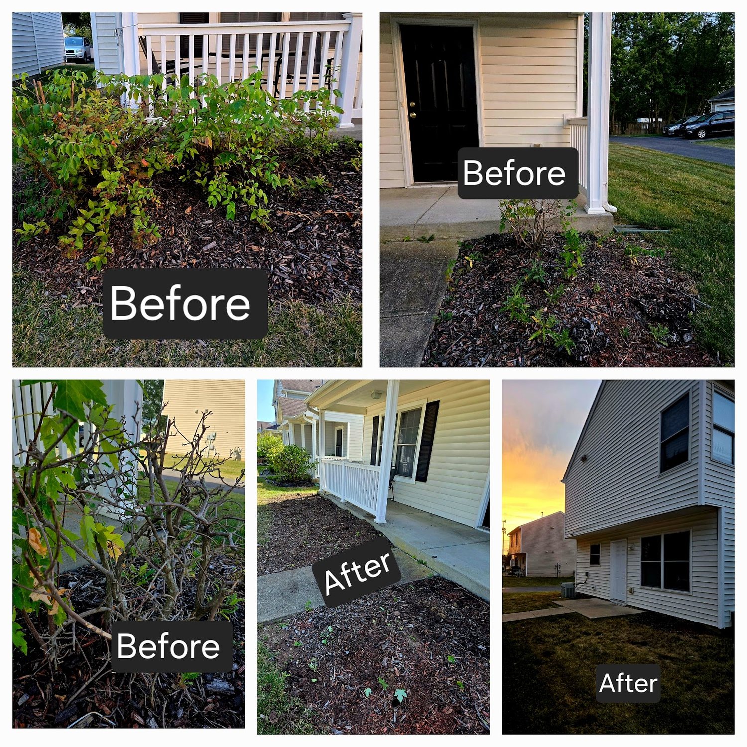 Exterior repair, before and after